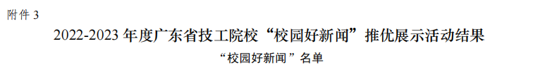 【广州电子商务学校】2023年度广东省技工院校“校园好新闻”暨“优秀通讯员”推优展示活动中荣获佳绩