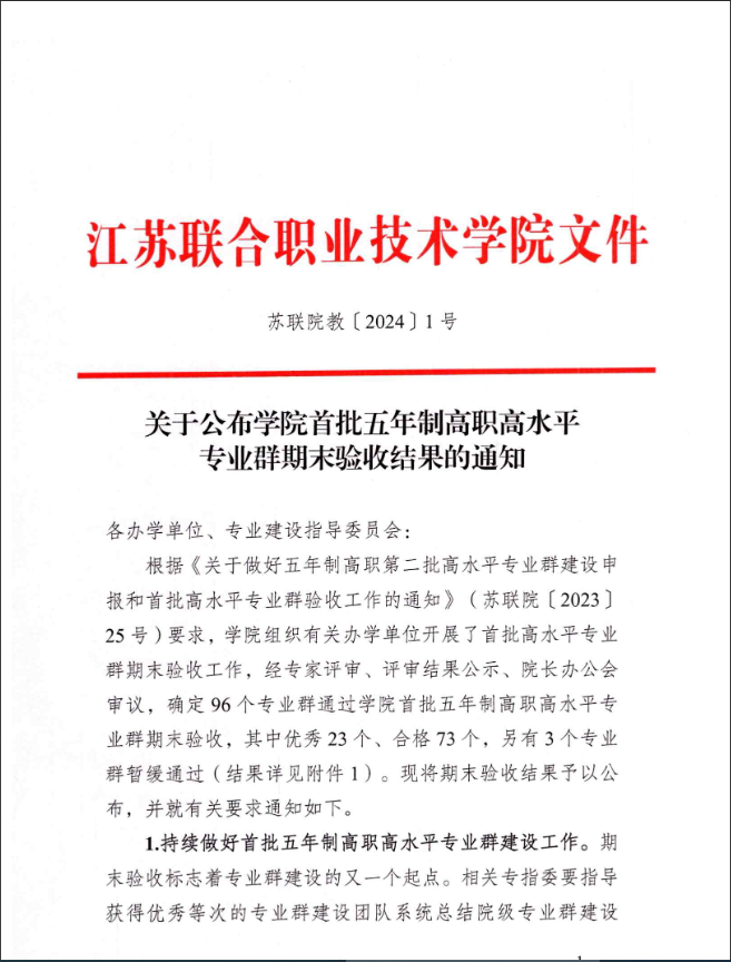 【徐州职业高中】学校3个高水平专业群顺利通过联院首批五年制高职高水平专业群期末验收